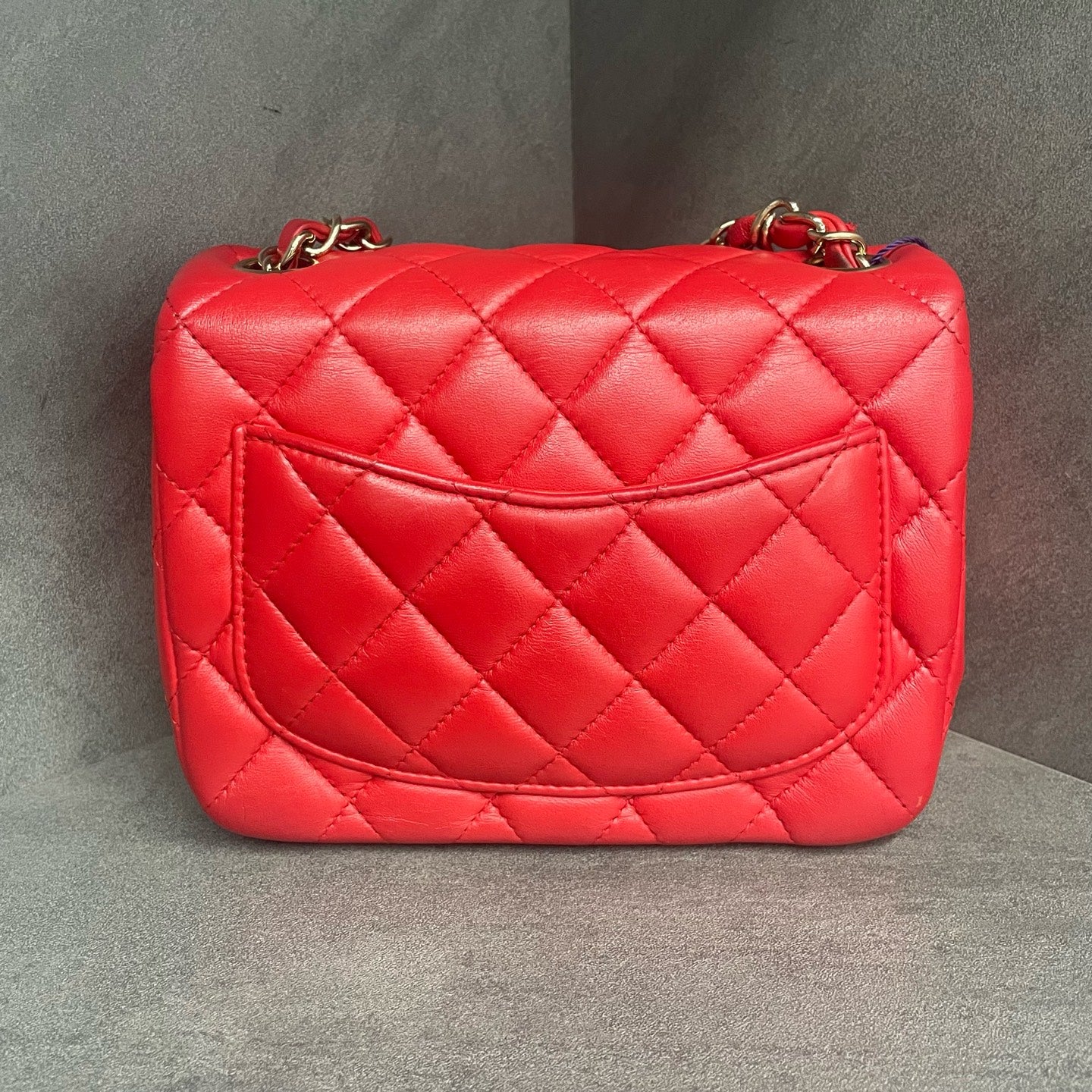 Chanel Classic Flap mini square Red sheepskin