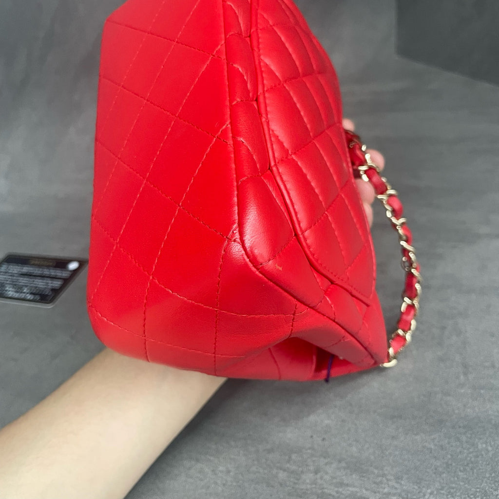 Chanel Classic Flap mini square Red sheepskin
