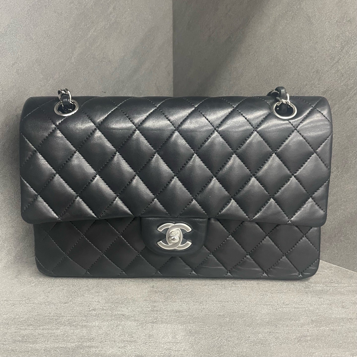 CHANEL Classic Flap Small size Lambskin Black-Sliver