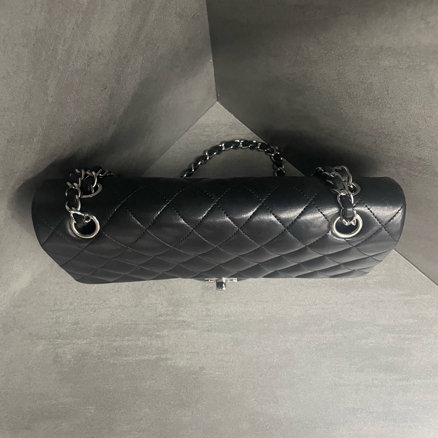 CHANEL Classic Flap Small size Lambskin Black-Sliver