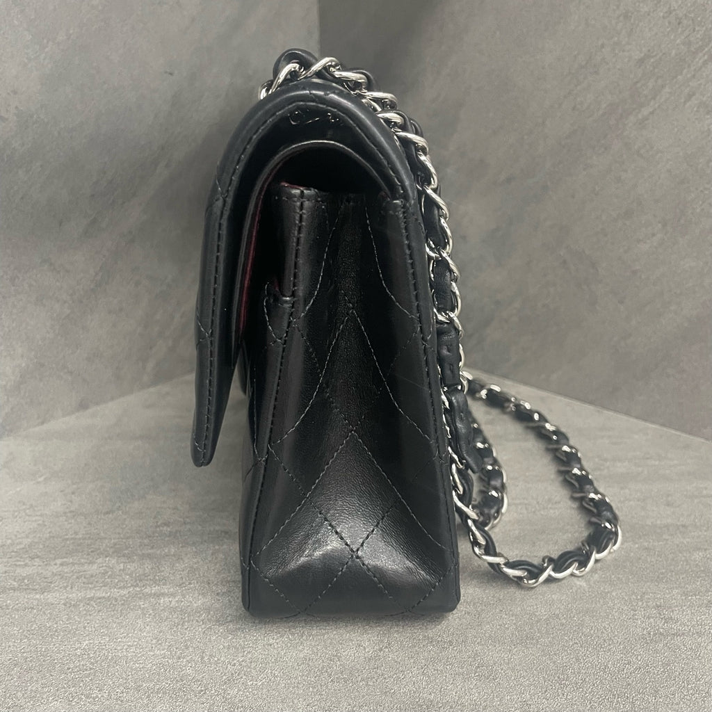 CHANEL Classic Flap Small size Lambskin Black-Sliver