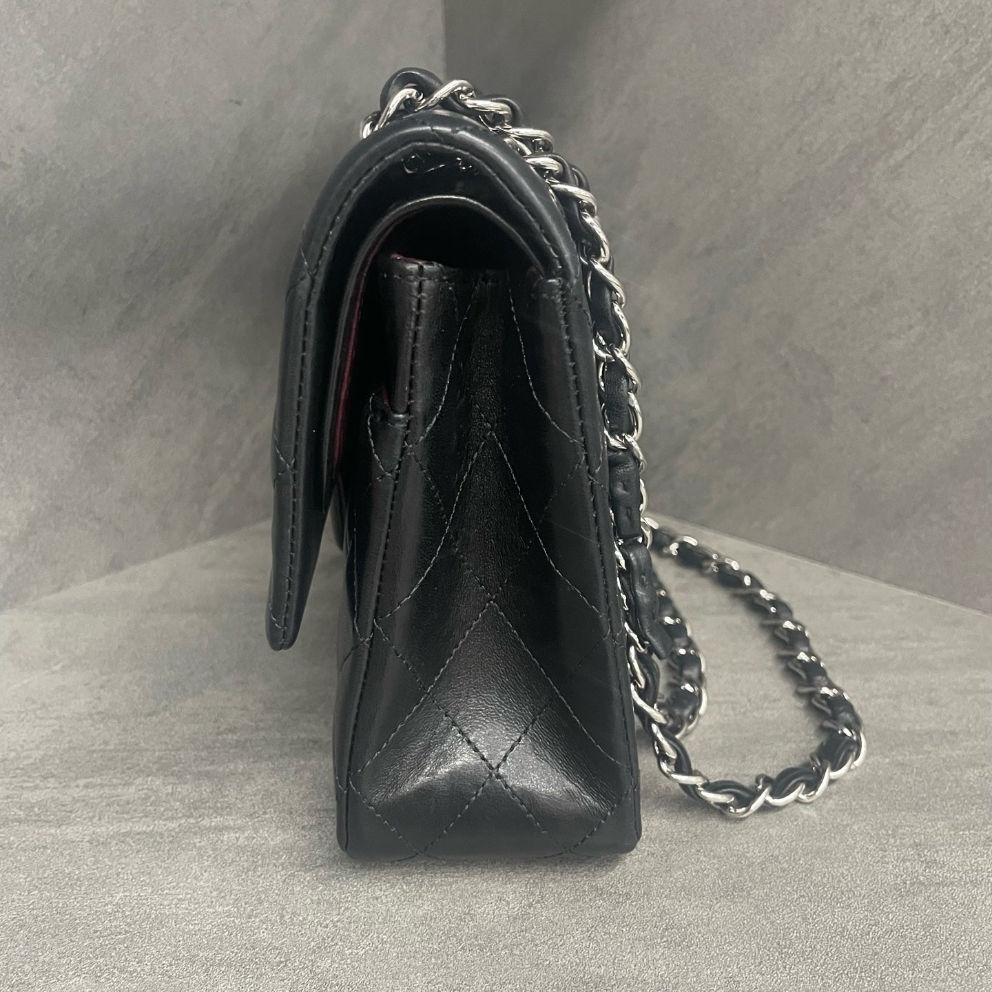 CHANEL Classic Flap Small size Lambskin Black-Sliver