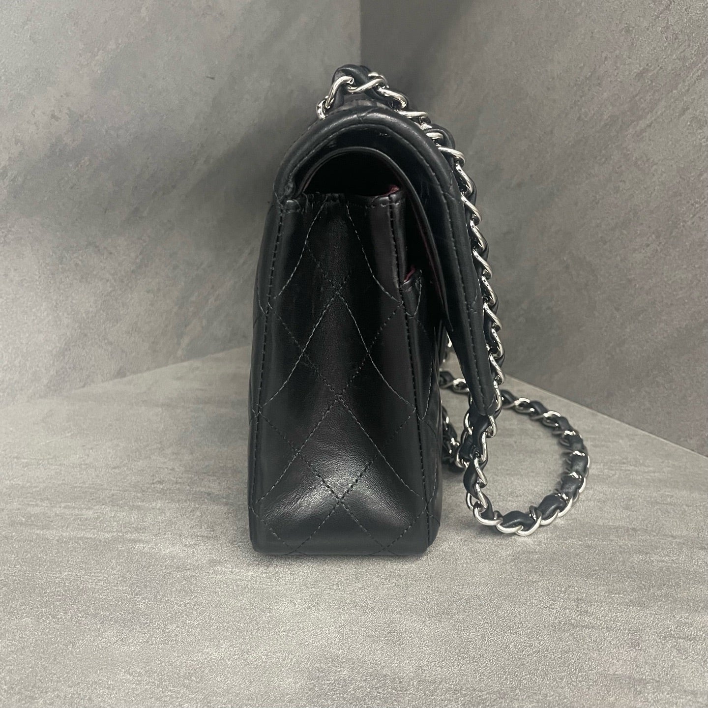 CHANEL Classic Flap Small size Lambskin Black-Sliver