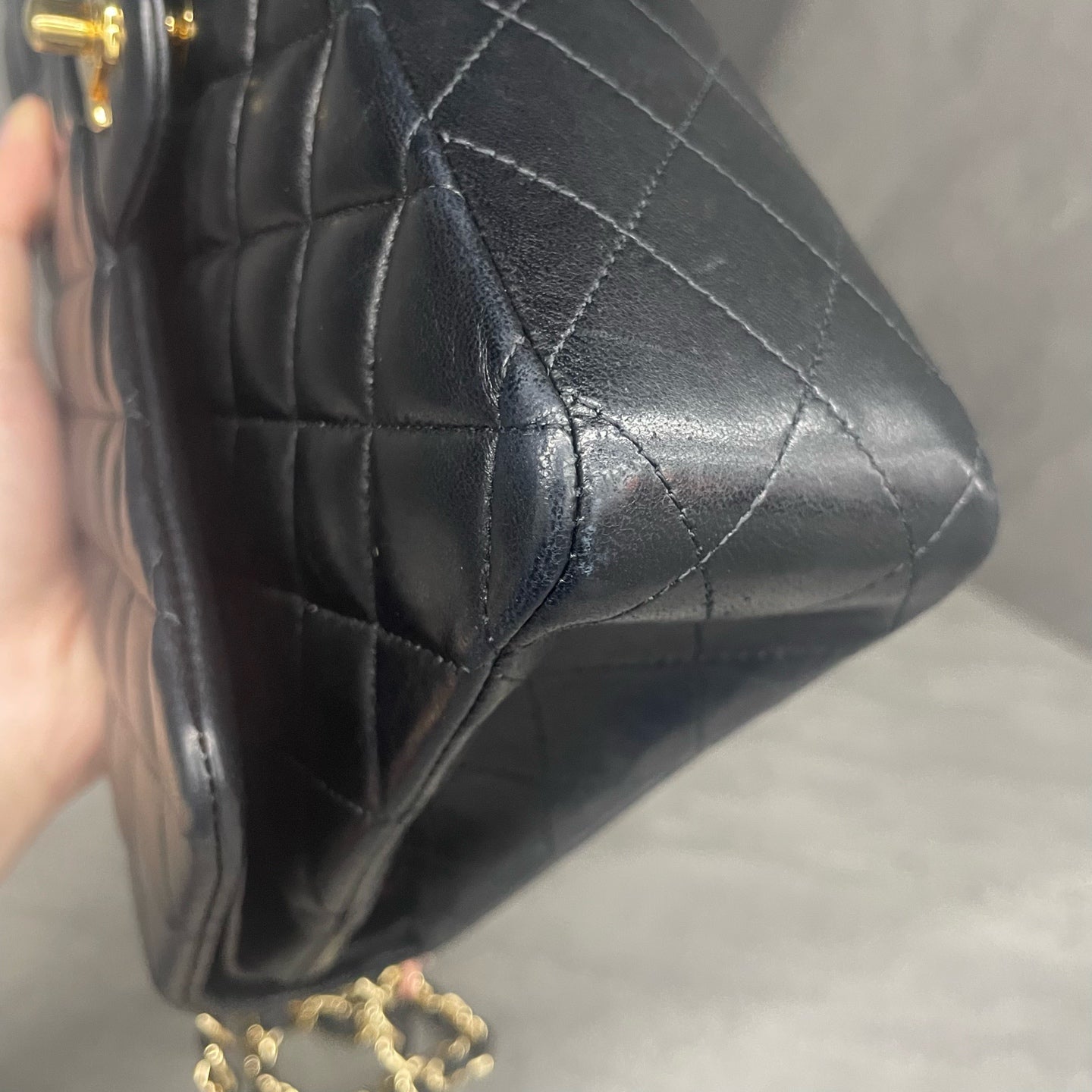CHANEL Classic Flap Small size Sheepskin Black-Golden