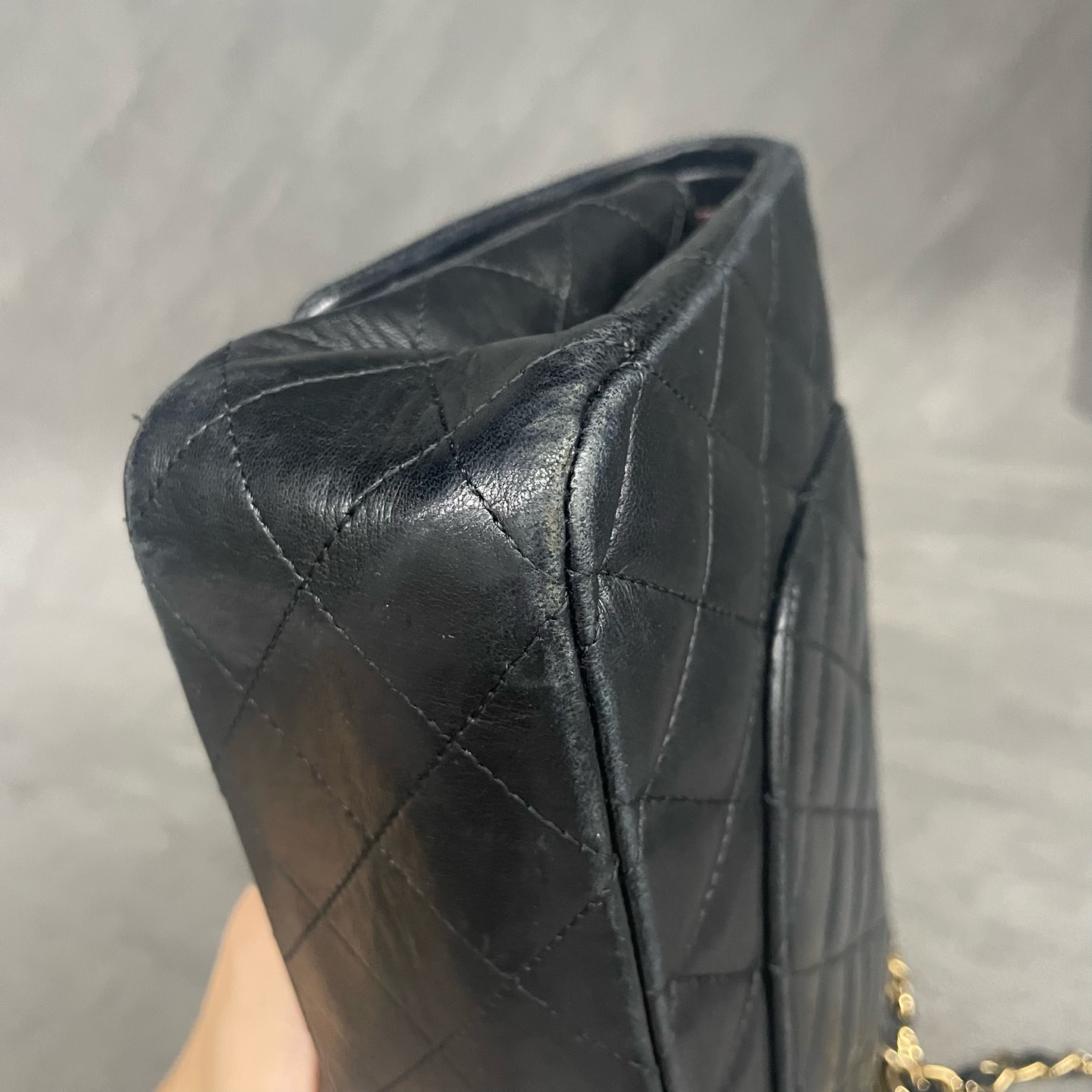 Chanel Classic Flap sheepskin middle size Black-Gold