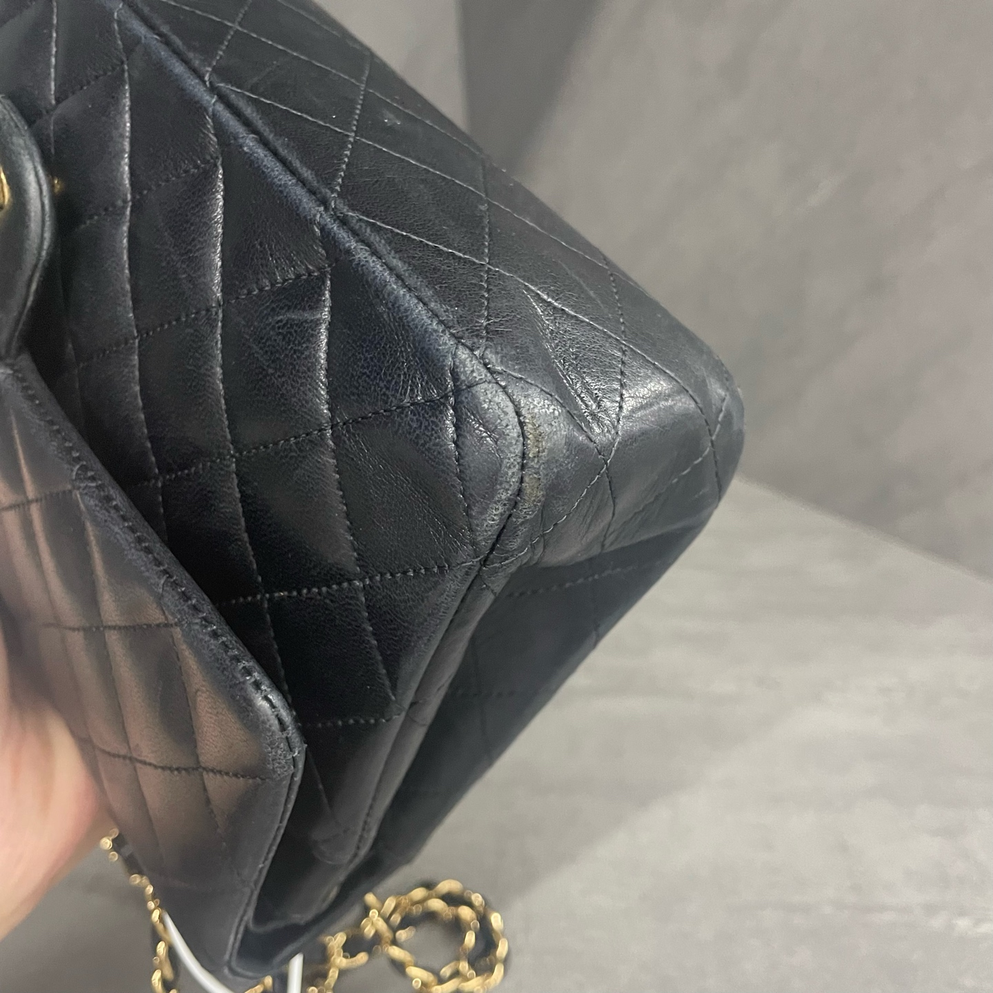 Chanel Classic Flap sheepskin middle size Black-Gold