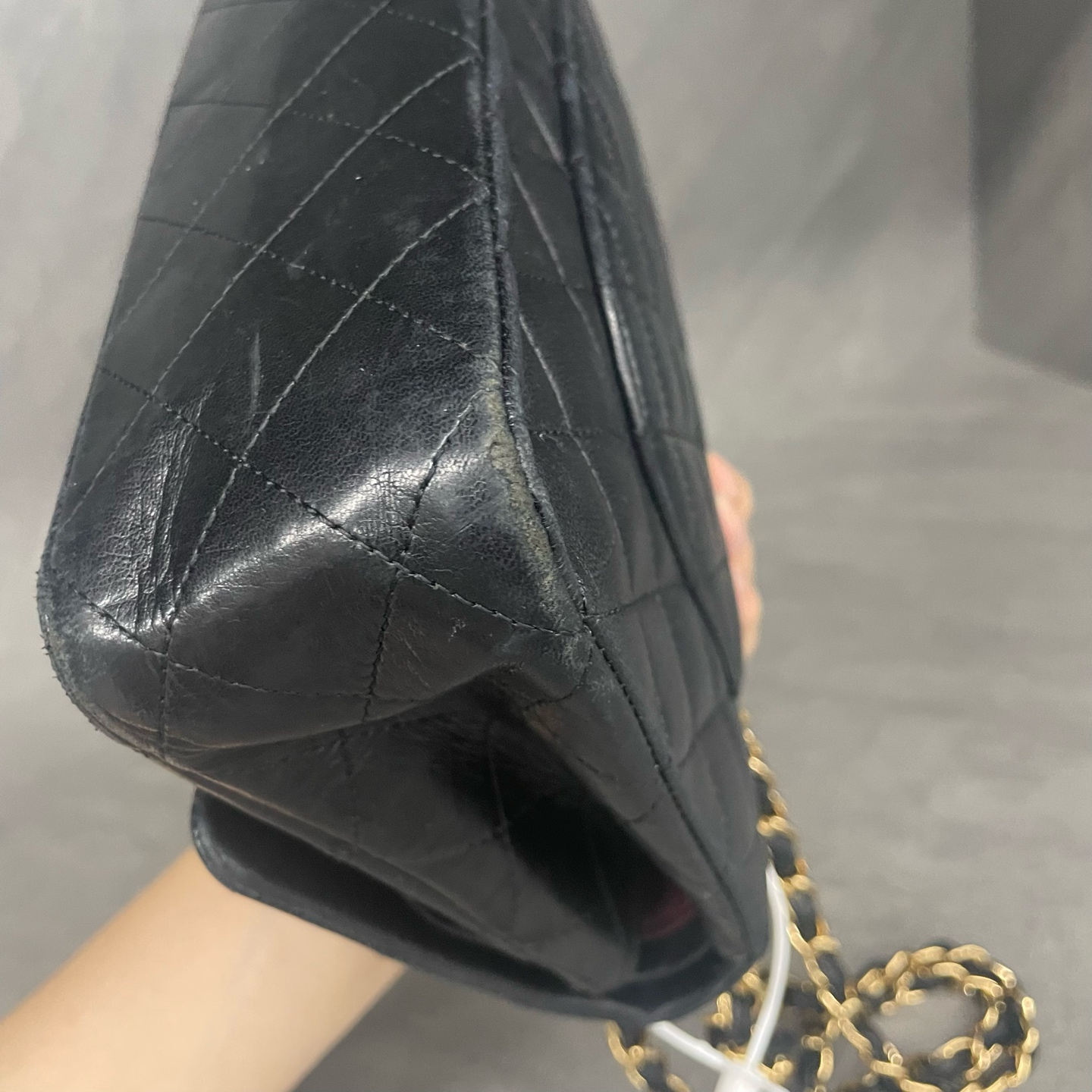 Chanel Classic Flap sheepskin middle size Black-Gold