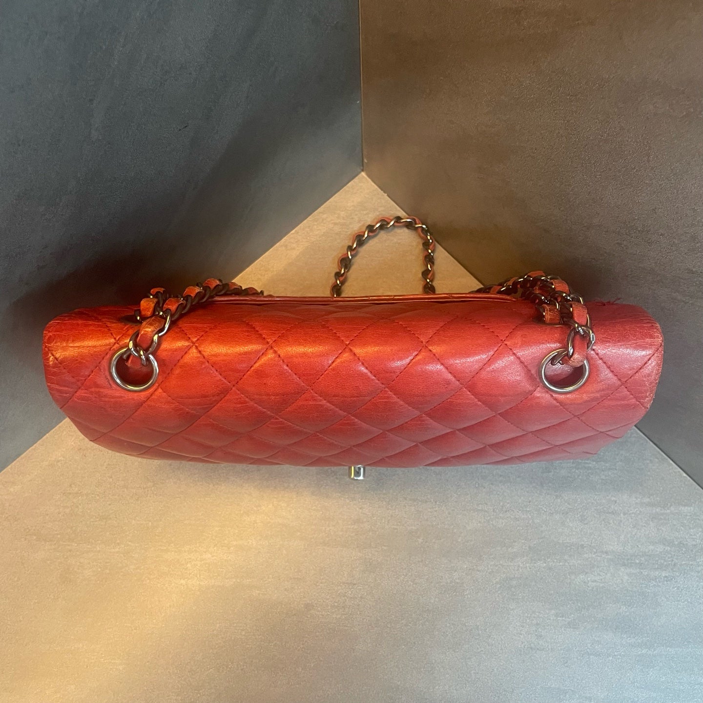 Chanel Classic Flap sheepskin middle size Red-Sliver