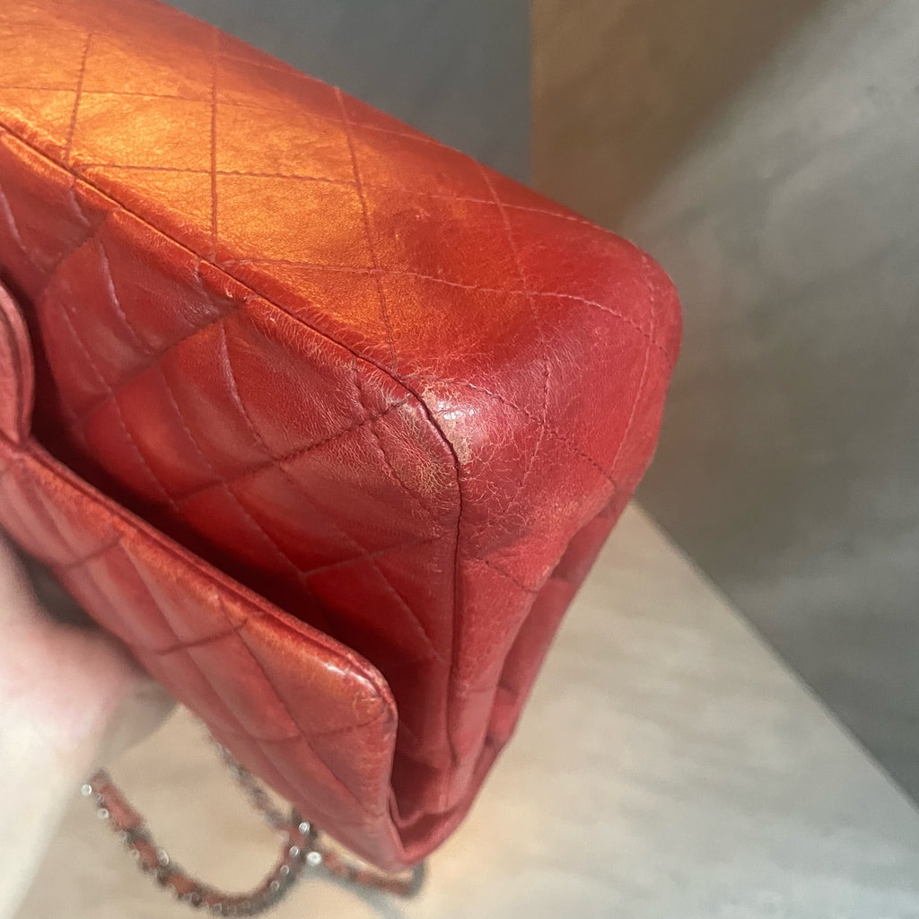 Chanel Classic Flap sheepskin middle size Red-Sliver