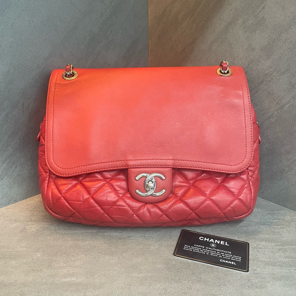 Chanel Classic Flap Puff shape Red-Sliver Airport bag