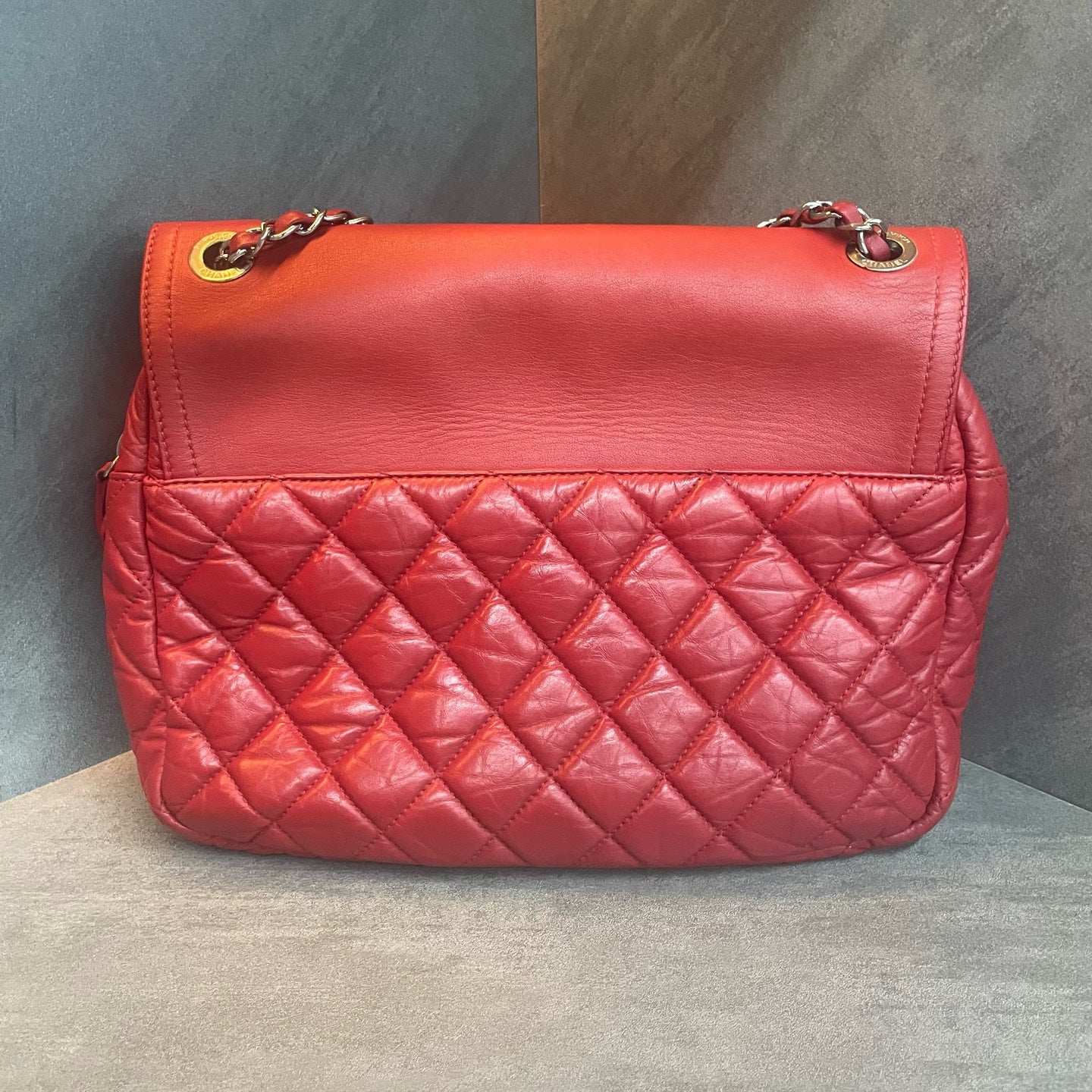 Chanel Classic Flap Puff shape Red-Sliver Airport bag