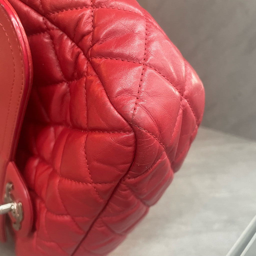 Chanel Classic Flap Puff shape Red-Sliver Airport bag