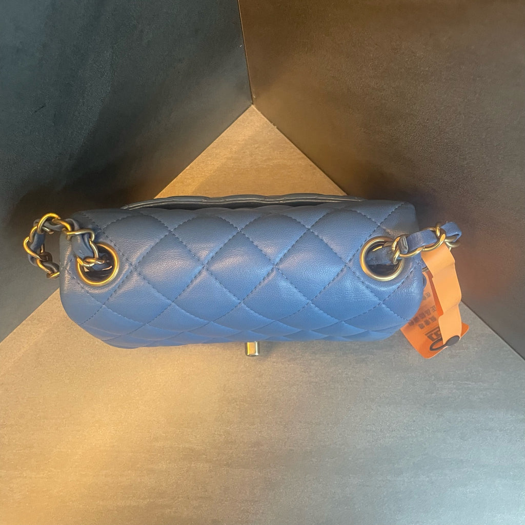 Chanel Classic Flap mini square sheepskin blue