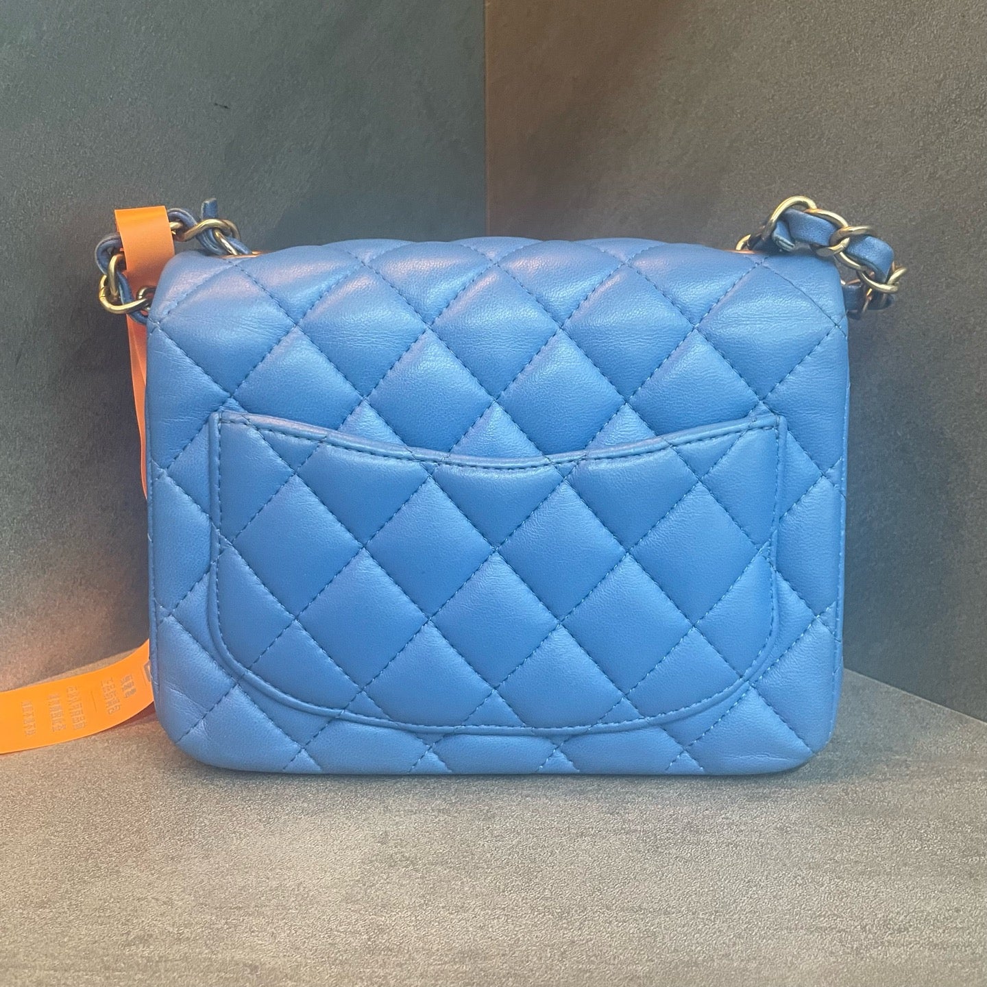 Chanel Classic Flap mini square sheepskin blue
