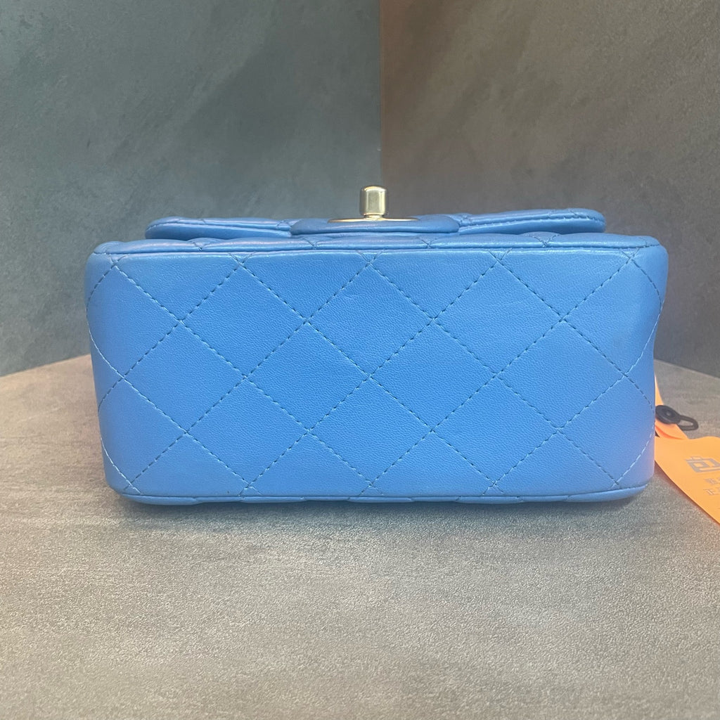 Chanel Classic Flap mini square sheepskin blue