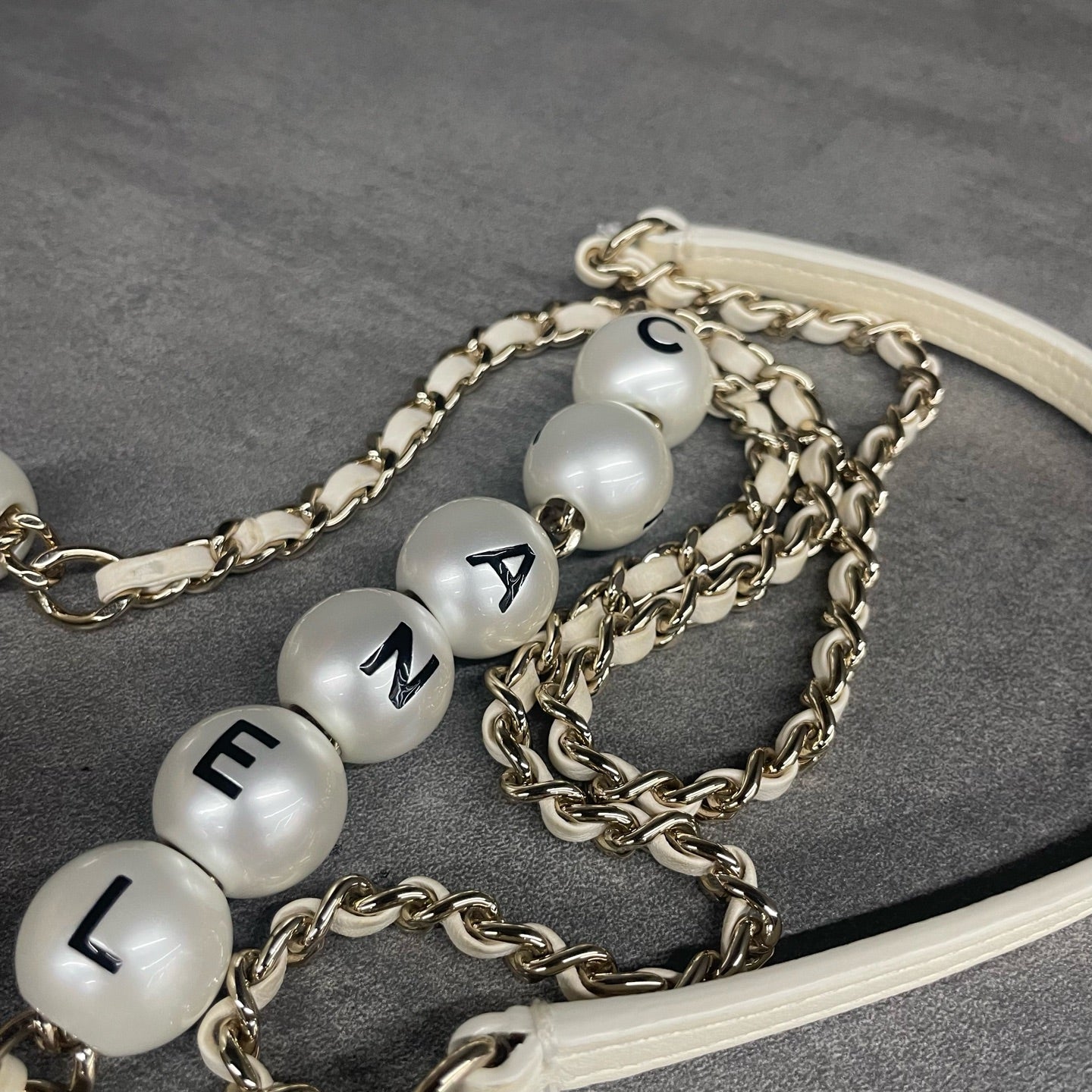 Chanel Classic Flap mini size white with Pearl chain