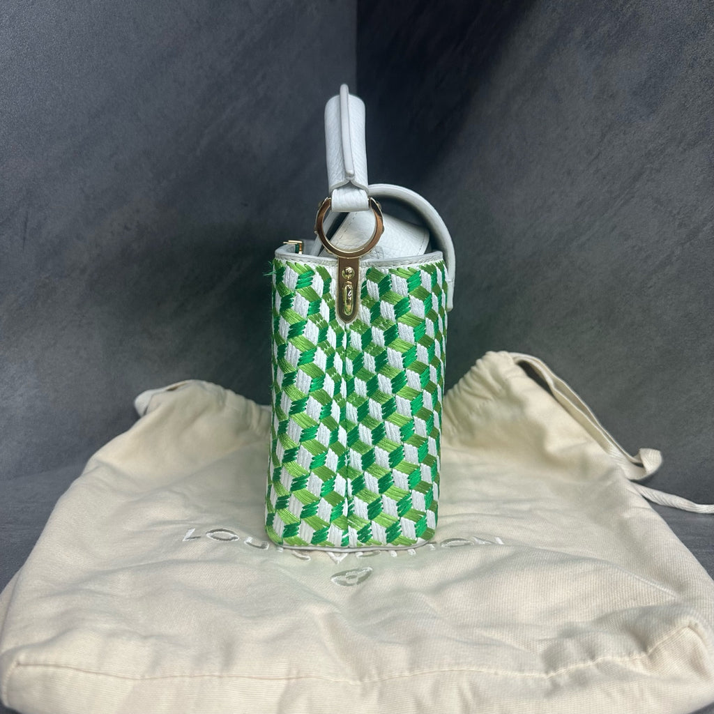 Louis Vuitton Capucines mini size Limited Embroidery style edition green-white