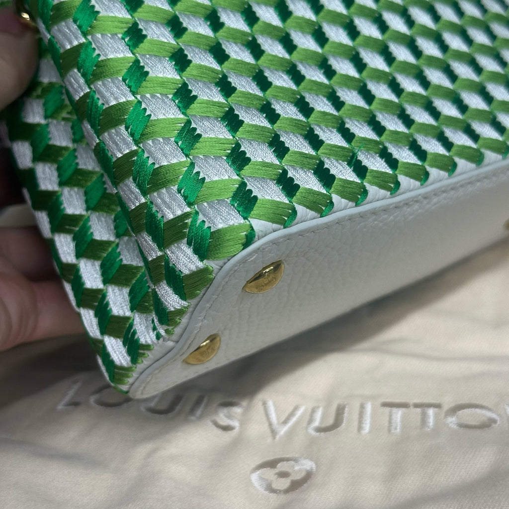 Louis Vuitton Capucines mini size Limited Embroidery style edition green-white