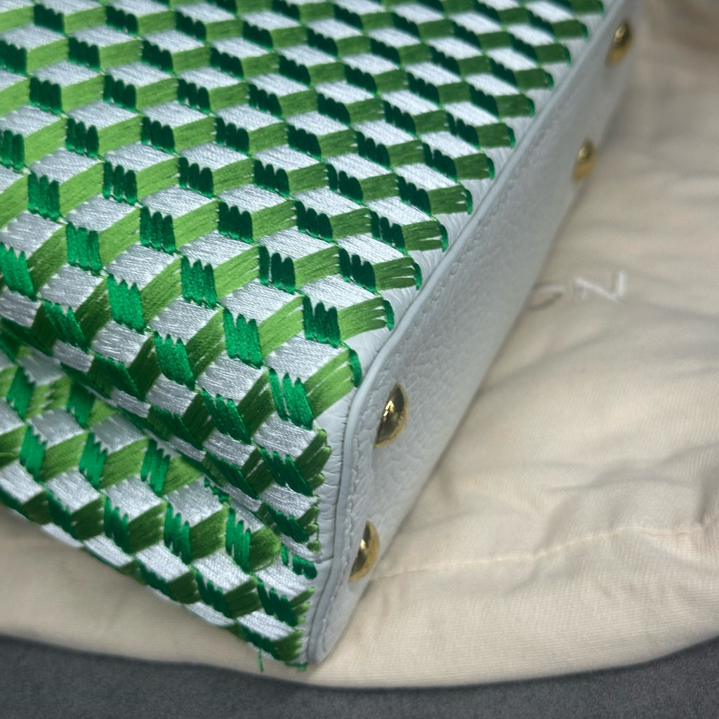 Louis Vuitton Capucines mini size Limited Embroidery style edition green-white