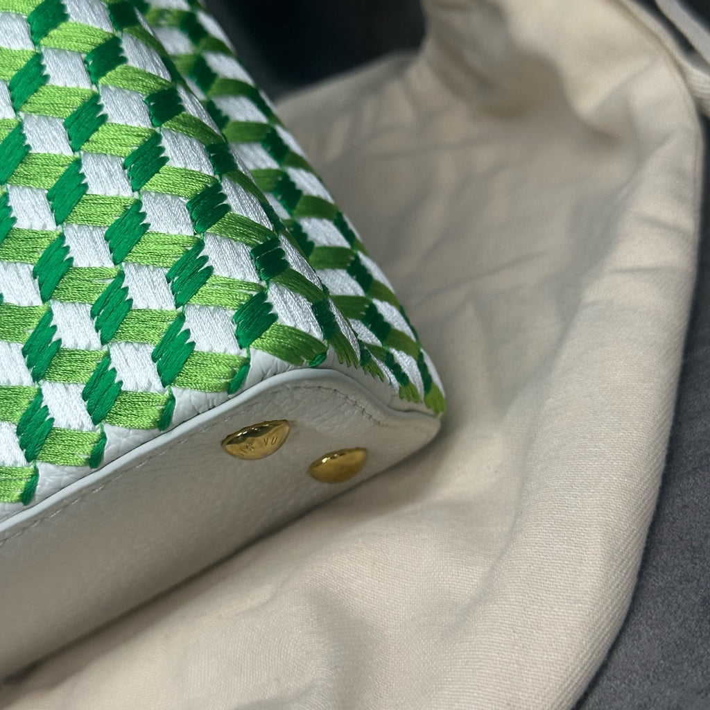 Louis Vuitton Capucines mini size Limited Embroidery style edition green-white
