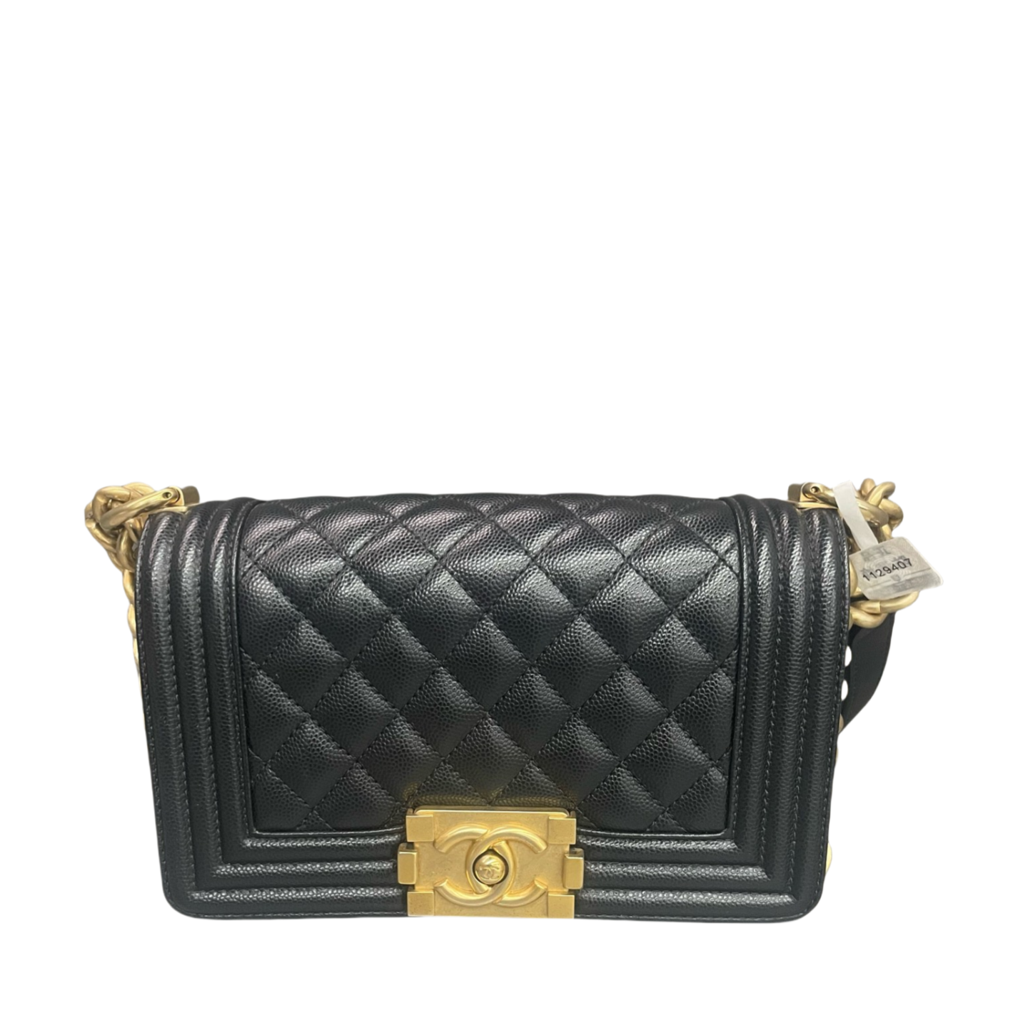 Chanel leboy lichee pattern cowhide Small size Black-Gold