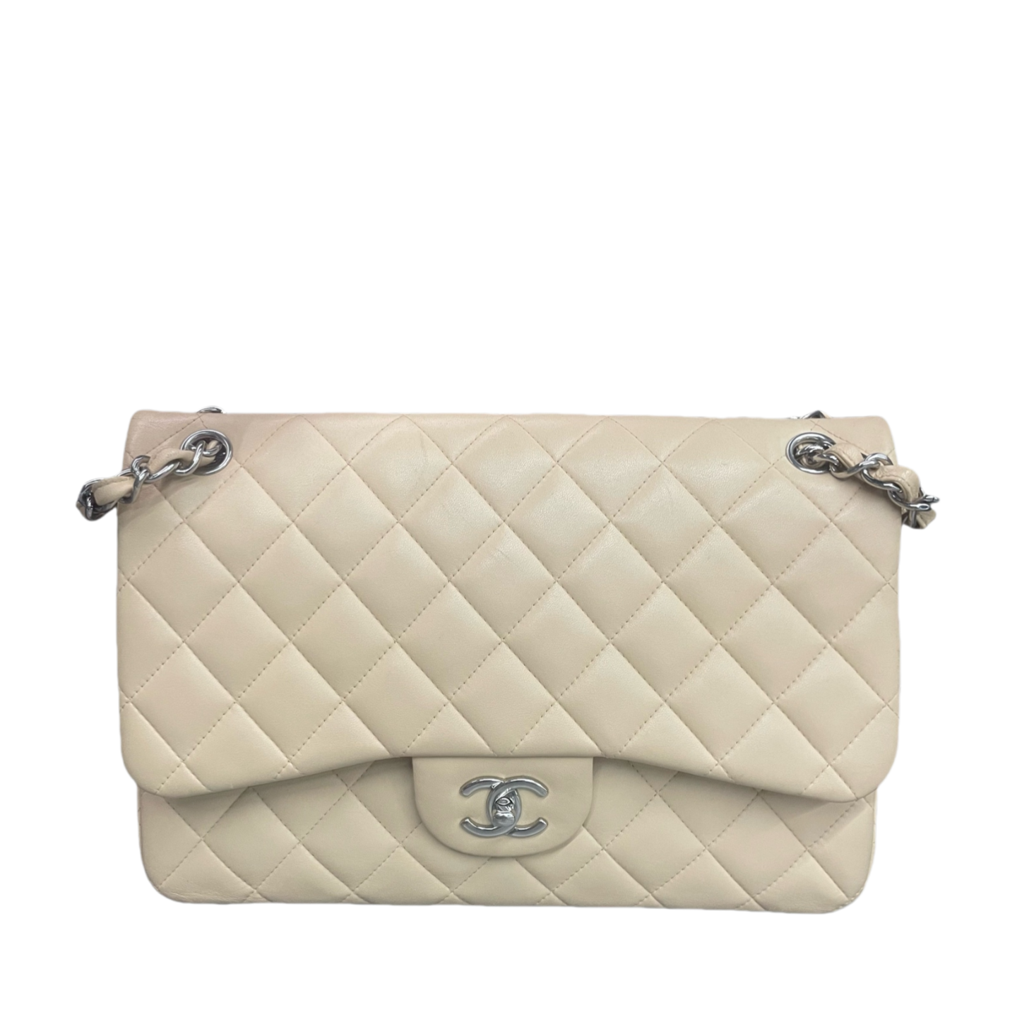 Chanel Classic Flap Jumbo sheepskin Off-white
