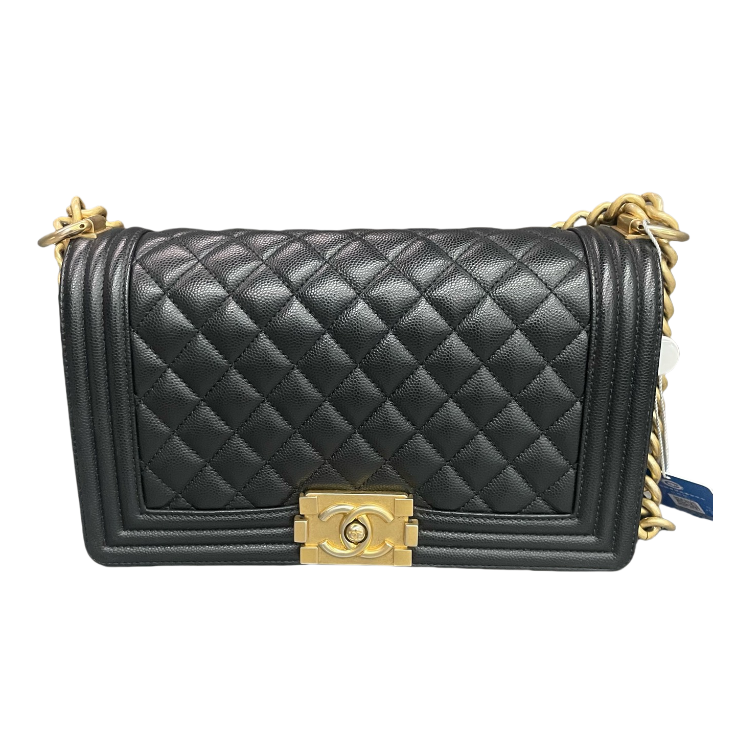 Chanel leboy lichee pattern cowhide Middle size Black-Gold