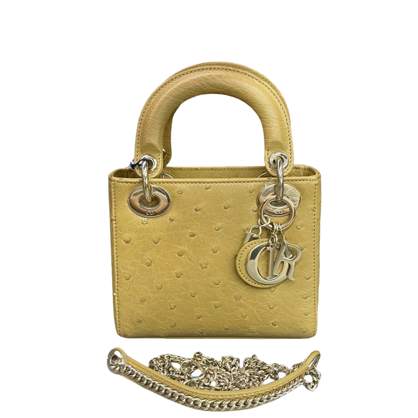 Dior Lady Dior Ostrich skin small size Turmeric