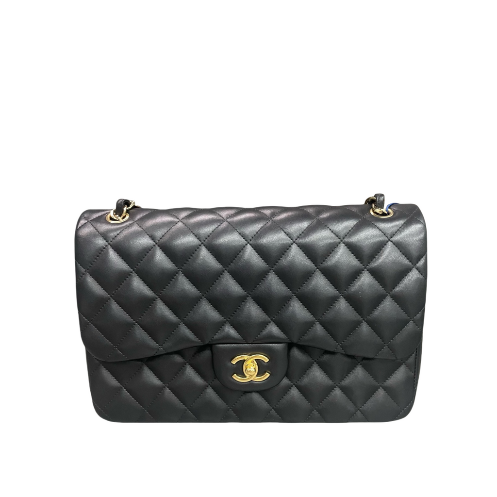Chanel Classic Flap sheepskin Jumbo Black-Gold