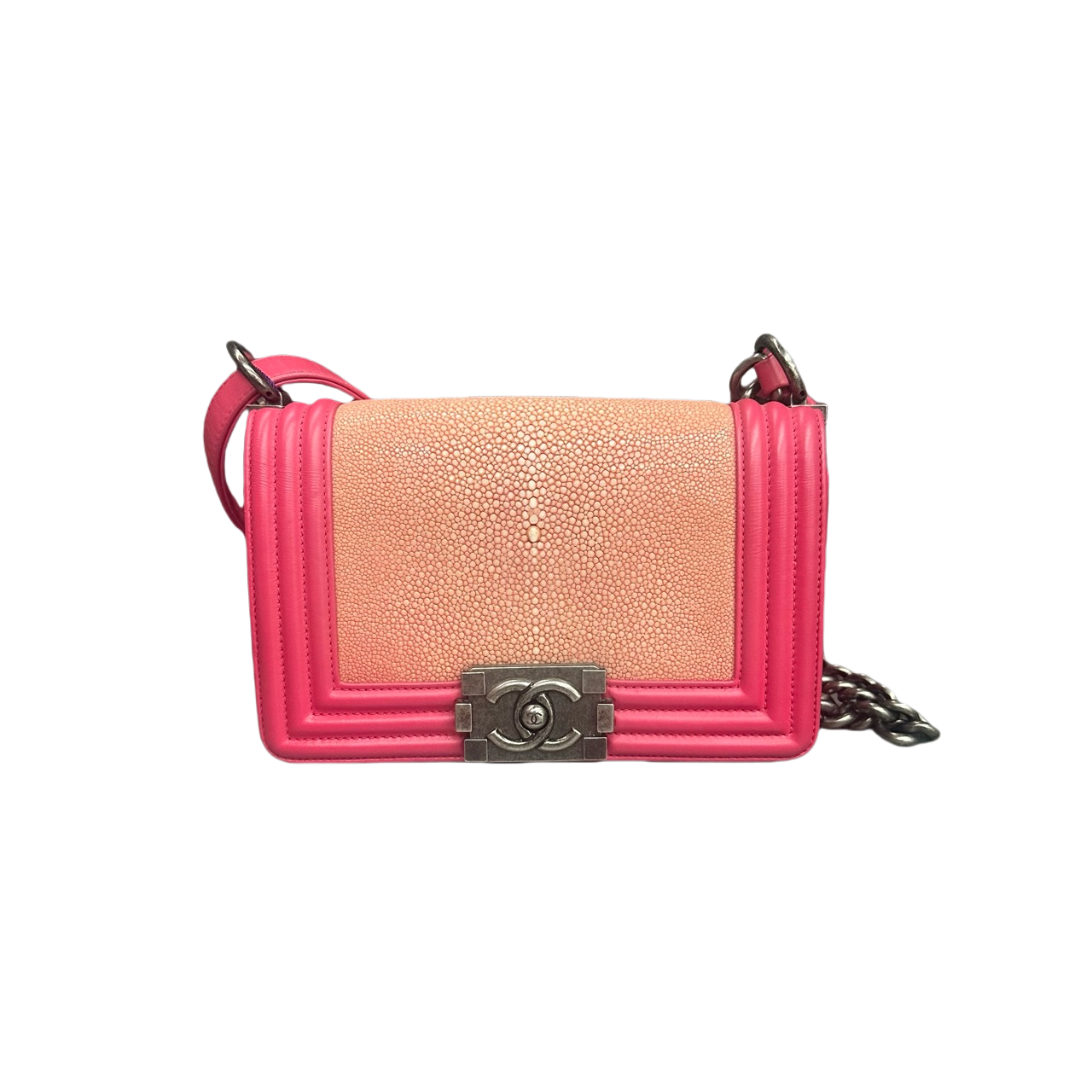 Chanel leboy fish skin small size pink