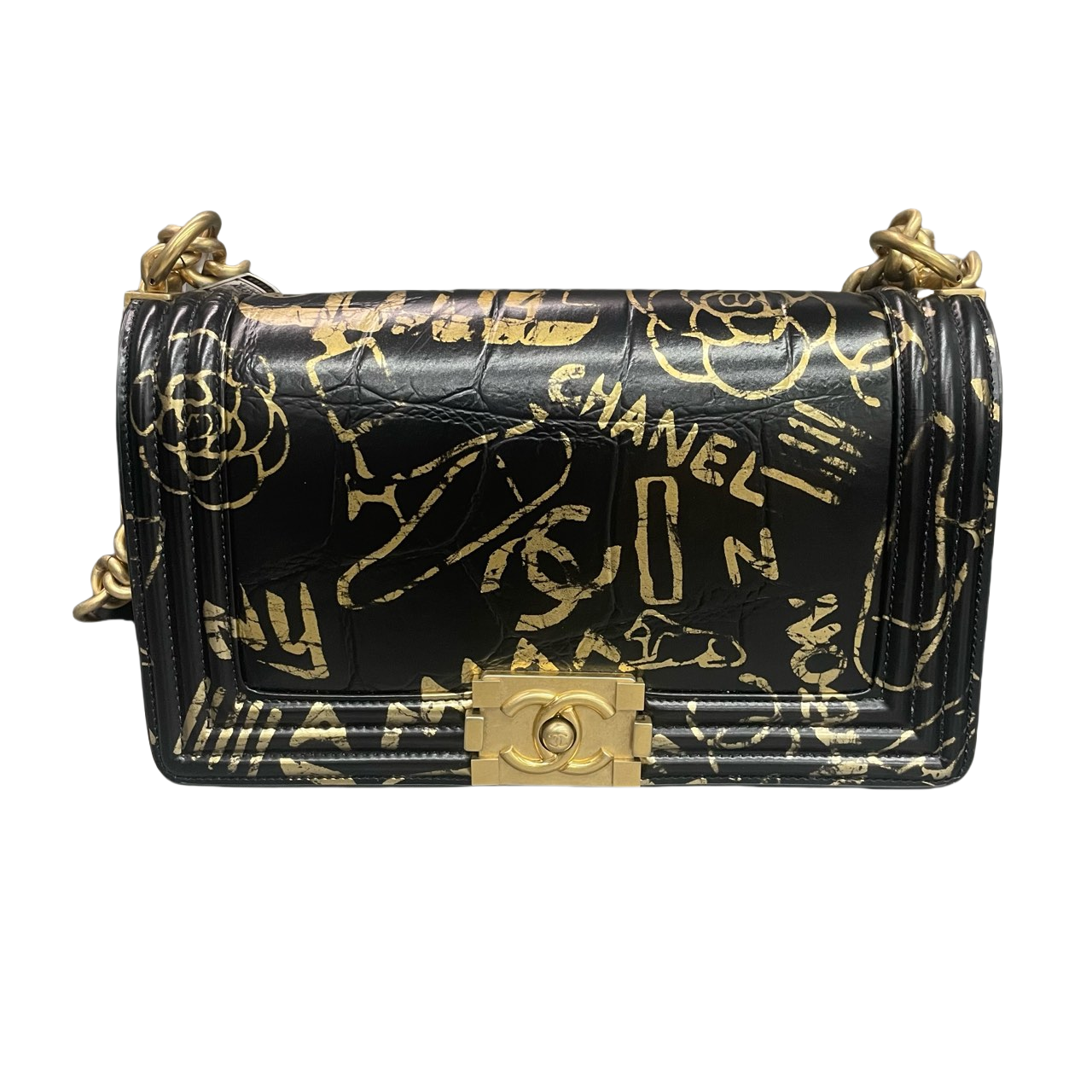 Chanel leboy Egypt series limited edition middle size black gold