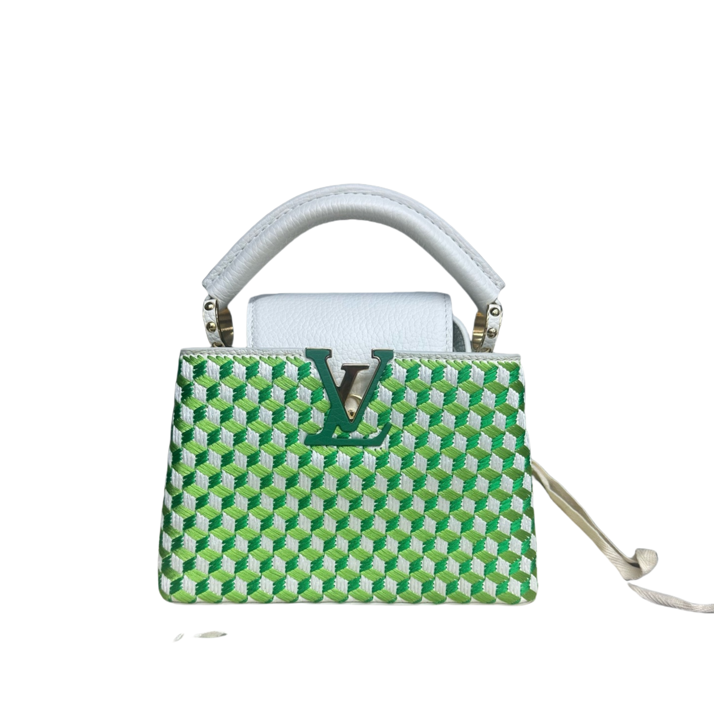 Louis Vuitton Capucines mini size Limited Embroidery style edition green-white