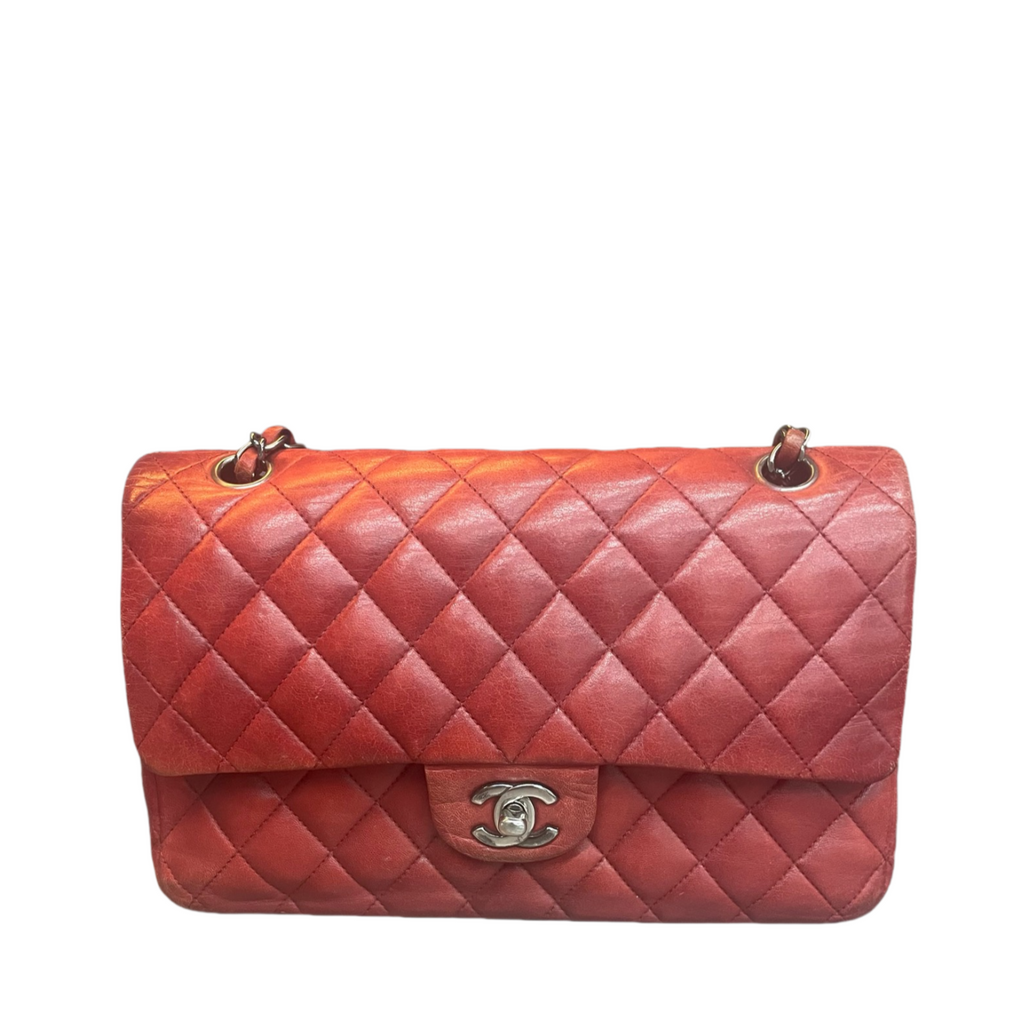 Chanel Classic Flap sheepskin middle size Red-Sliver