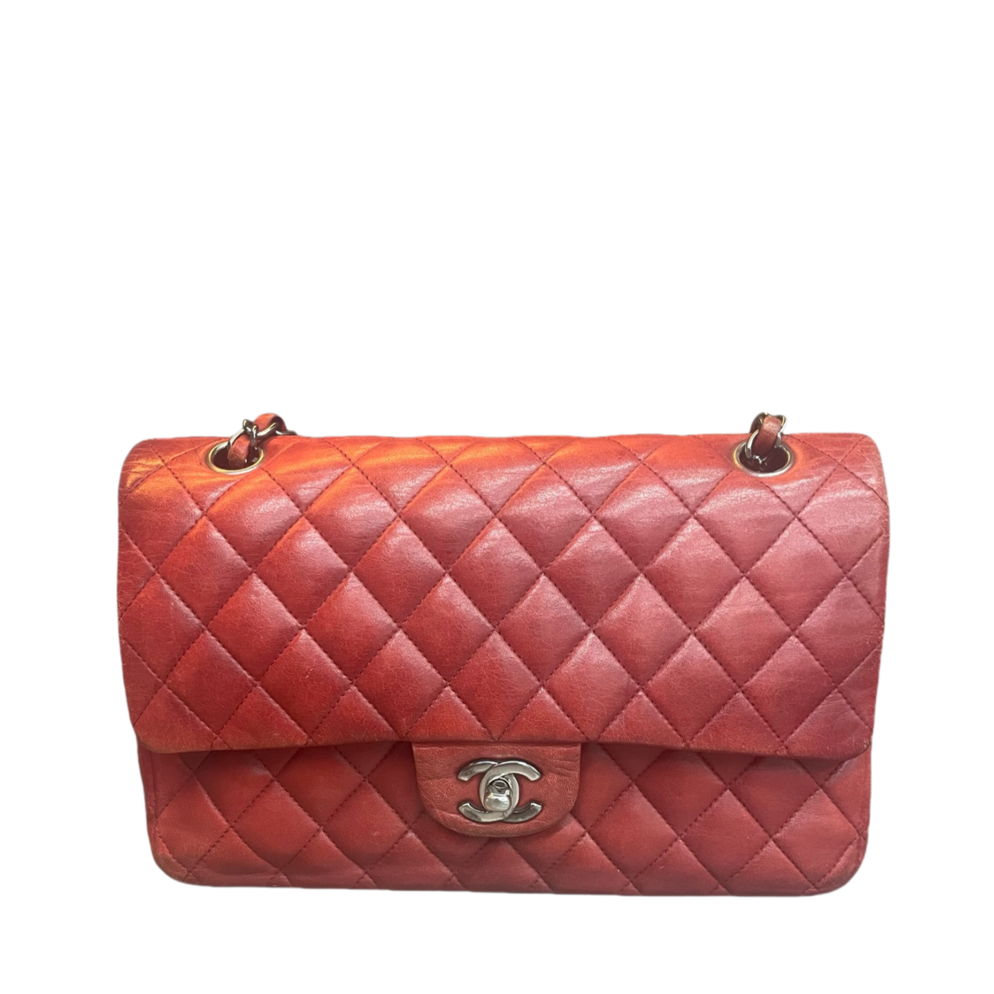Chanel Classic Flap sheepskin middle size Red-Sliver