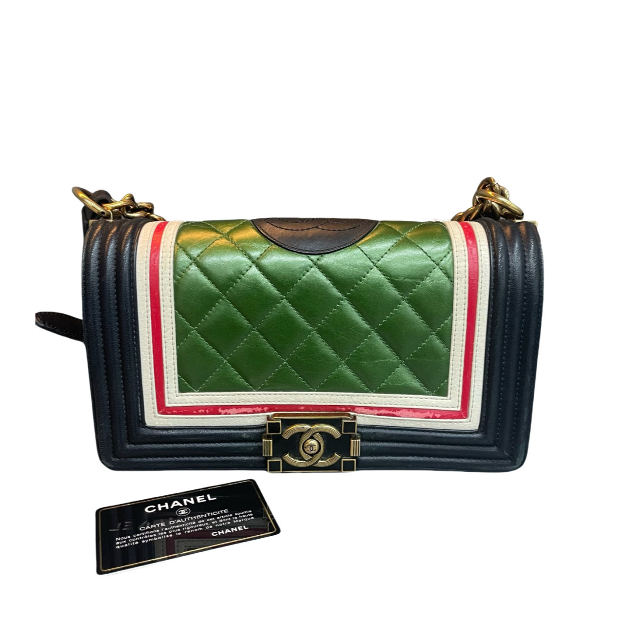 Chanel leboy limited edition green with black