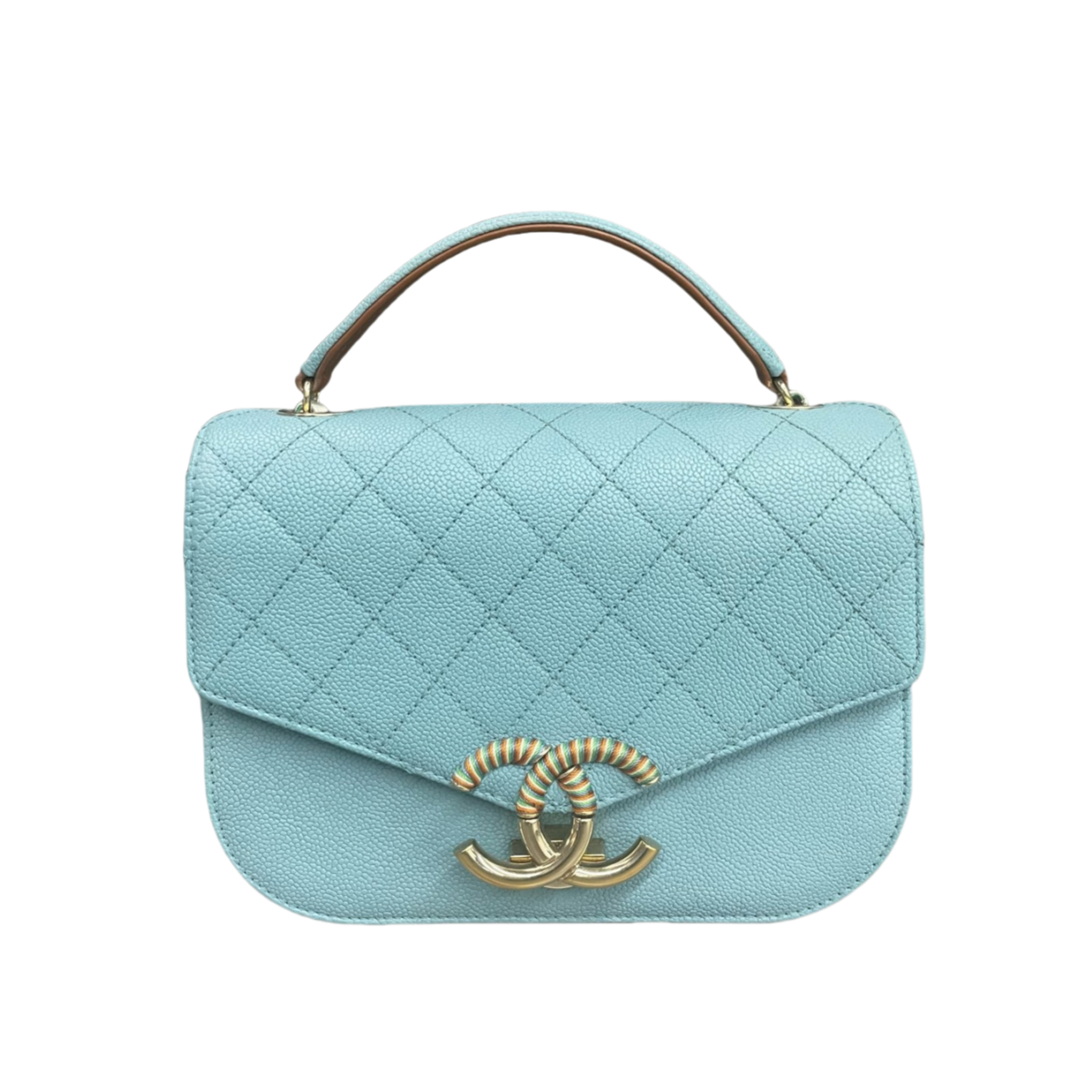 Chanel Cuba series Lychee pattern light blue