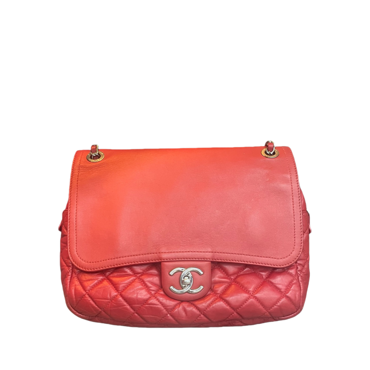 Chanel Classic Flap Puff shape Red-Sliver Airport bag