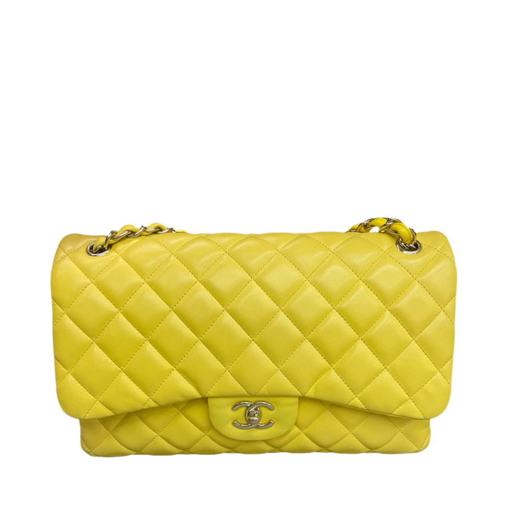 Chanel Classic Flap Sheepskin Jumbo Yellow