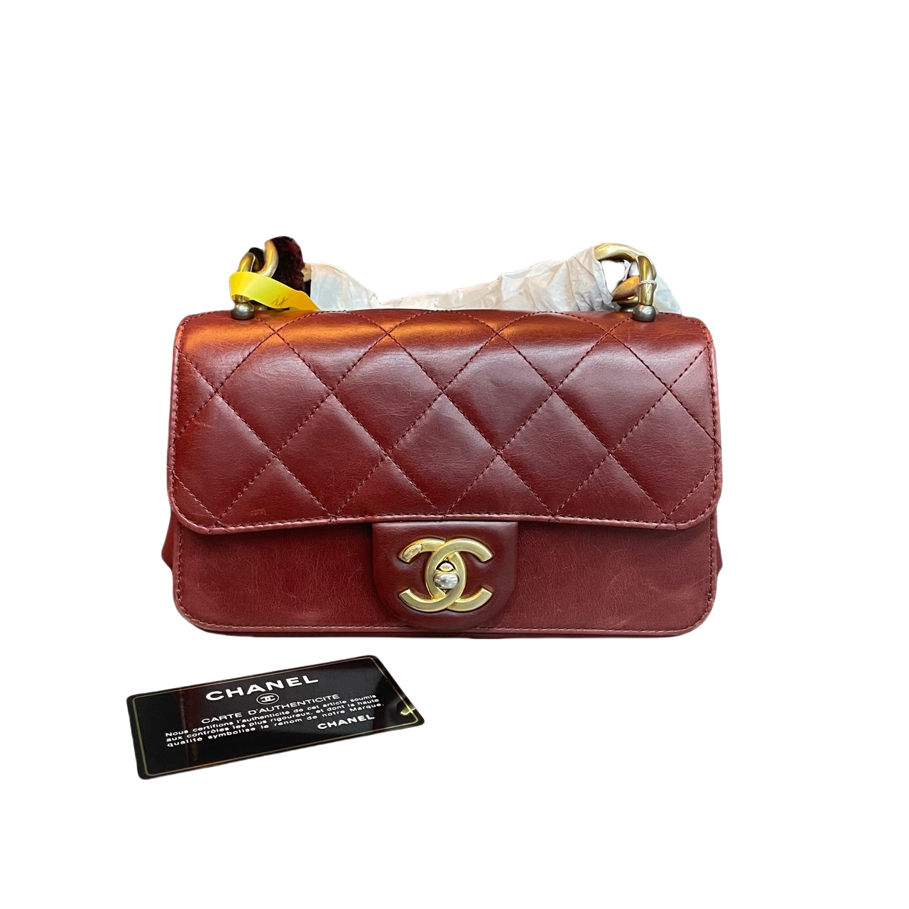 Chanel Classic Flap Metropolis series Velvet shoulder strap red