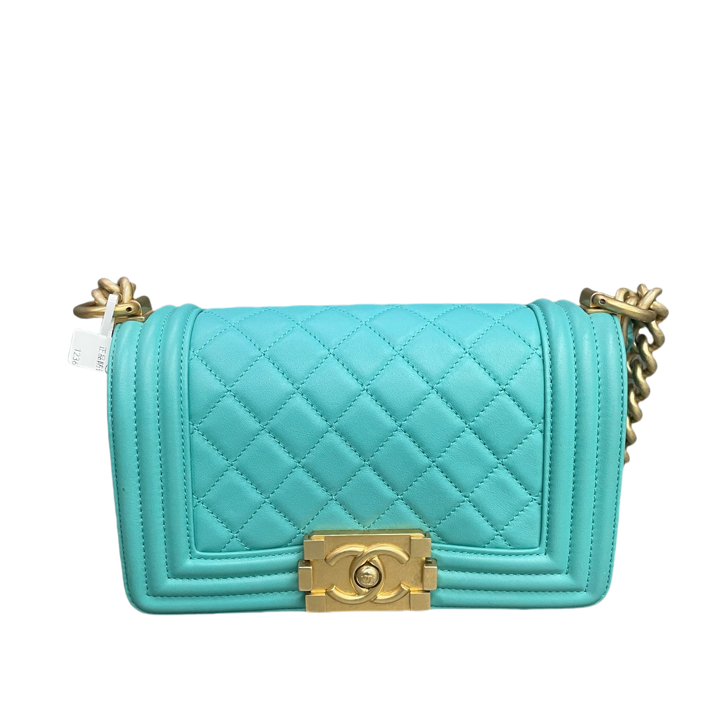 Chanel leboy cowhide small size Macaron blue-Gold