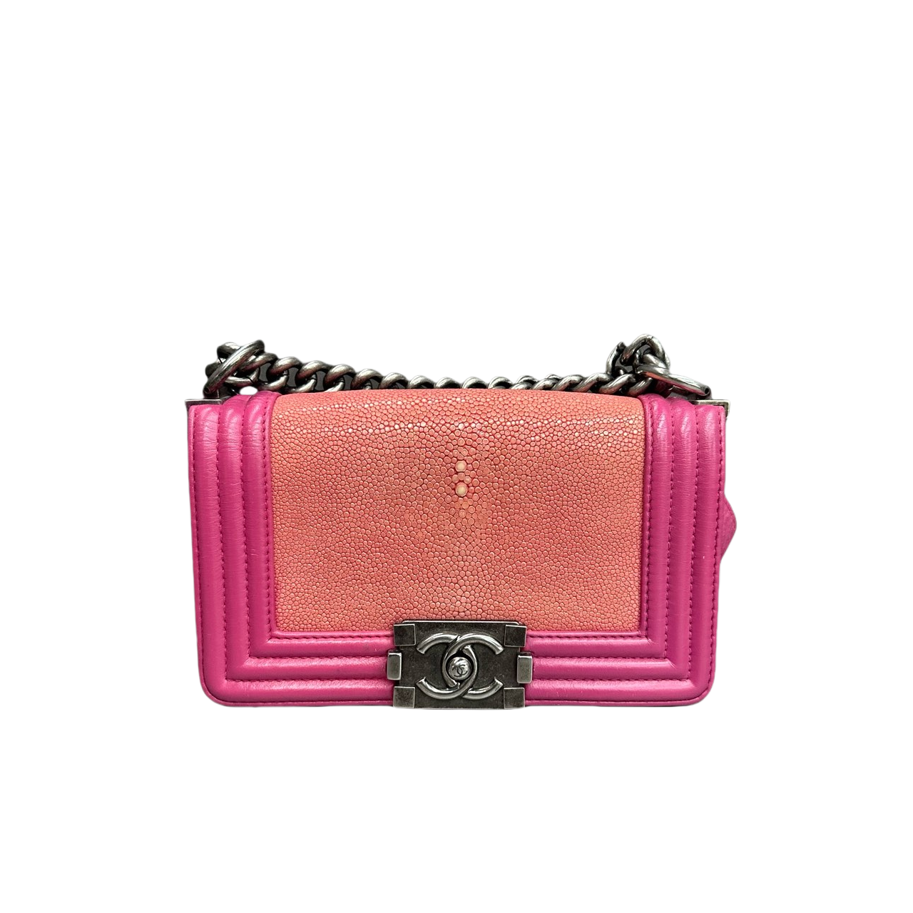 Chanel leboy fish skin small size pink