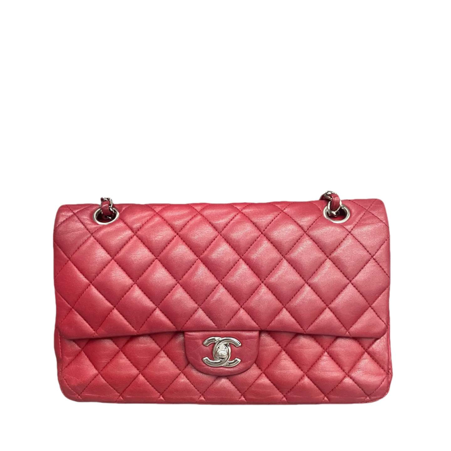 Chanel Classic Flap sheepskin middle size Red